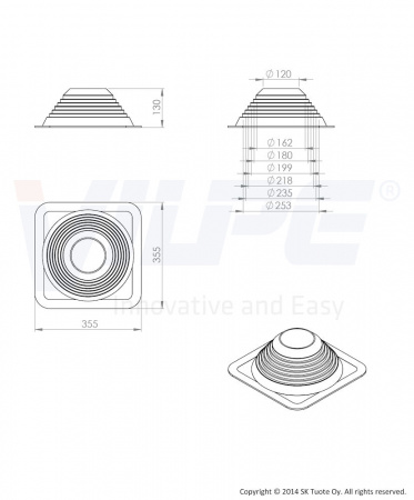 Уплотнитель ROOFSEAL №4/7 150-280 мм Vilpe